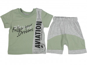 COMPLEU FOLLOW YOUR DREAMS PENTRU BAIETEI, 100% BUMBAC KAKI