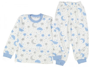 Pijama cu Stelute, Pentru Baietei, 100% Bumbac, Albastru, 8-10 ani