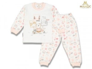 Pijama Ursuleti, Pentru Fetite, 100% Bumbac, Roz, 3-4 ani