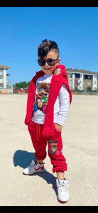 Trening Borrow Rosu, 3 Piese, Hanorac, Bluza si Pantaloni, Pentru Baietei