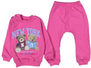 Trening New York, Roz, 2 Piese, Pentru Fetite, 3-12 luni
