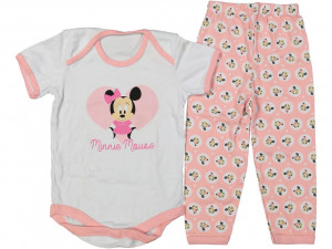 Body si pantalon Minnie Mouse pentru fetite, Roz