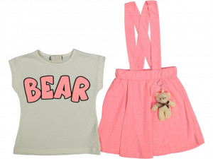 Compleu 2 piese BEAR pentru fetite, Roz, 4-8 ani