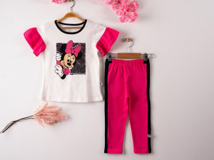 Compleu Minnie Mouse cu Paiete, Pentru Fetite, 100% Bumbac, 3-6 ani