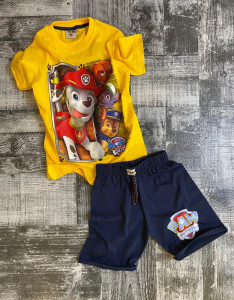 Compleu Paw Patrol pentru copii, 100% Bumbac Galben