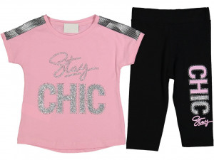 Compleu Roz, Chic, 100% Bumbac, Pentru Fetite, 6-9 ani
