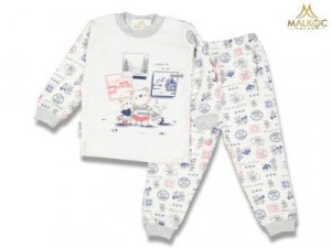 Pijama Ursuleti, Pentru Baietei, 100% Bumbac, Gri