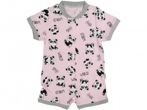 Salopeta Roz, Ursuleti Panda, 100% Bumbac, Pentru Bebelusi, 1-3 ani
