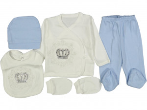 Set 5 Piese, Prince, Pentru Baietei, 100% Bumbac, Albastru