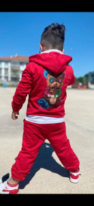 Trening Borrow Rosu, 3 Piese, Hanorac, Bluza si Pantaloni, Pentru Baietei