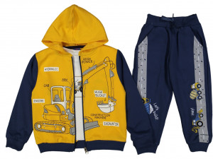 Trening Escavator, Pentru Baietei, Bumbac 100%, Galben