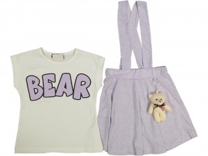 Compleu 2 piese BEAR pentru fetite, Mov, 4-8 ani