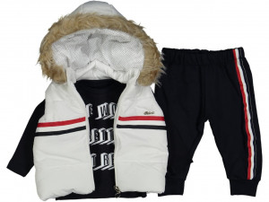 Compleu 3 piese Vesta, pantaloni si bluza, NEGRU