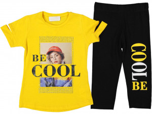 COMPLEU 2 PIESE BE COOL PENTRU FETITE, GALBEN