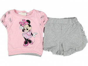 COMPLEU 2 PIESE MINNIE MOUSE PENTRU FETITE, 100% BUMBAC ROZ
