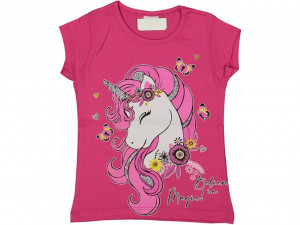 TRICOU UNICORN PENTRU FETE, ROZ