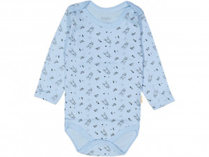 Body Iepuras, Albastru, cu Maneca Lunga, 100% Bumbac, Pentru Bebelusi, 1-3 ani