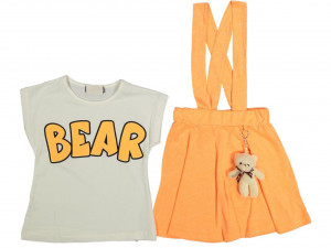 Compleu 2 piese BEAR pentru fetite, Portocaliu, 4-8 ani
