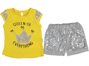 Compleu pentru fetite, queen, galben, 9-24 luni