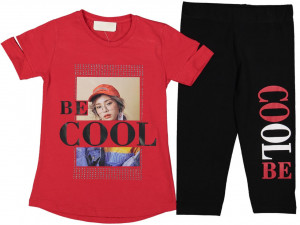 Compleu Rosu, Be Cool, 2 Piese, Pentru Fetite, 2-5 ani
