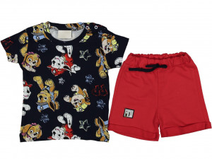 Compleu Rosu, Patrula Catelusilor, 100% Bumbac, Pentru Baietei, 9-24 luni