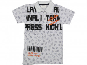 Tricou Alb, cu Guler, Pentru Baietei, 8-12 ani