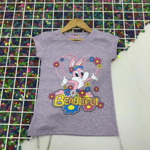 TRICOU BEAUTIFUL PENTRU FETITE, 100% BUMBAC MOV