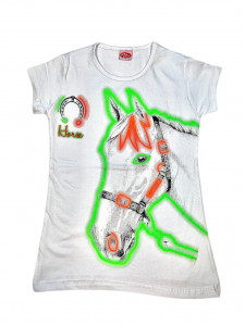 TRICOU HORSE PENTRU FETE, ALB