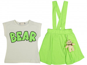 Compleu 2 piese BEAR pentru fetite, Verde, 4-8 ani