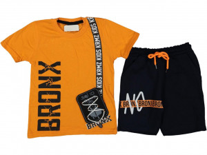 COMPLEU 2 PISESE BRONX, 100% BUMBAC PORTOCALIU