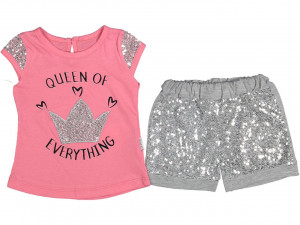 Compleu pentru fetite, queen, roz, 9-24 luni