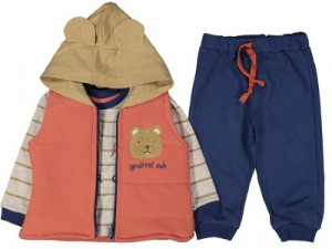 Compleu vesta Ursulet, bluza si pantalon