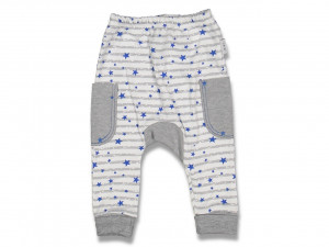 Pantaloni pentru copii cu stelute, Gri, Bumbac 100%, 9-24 luni
