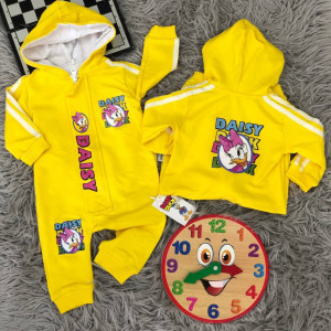 Salopeta Daisy pentru fete, bumbac, galben, 3-18 luni