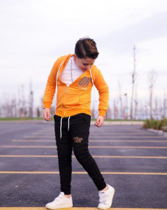 Trening Galben, Lion, 2 Piese, Hanorac si Pantaloni, Pentru Baieti