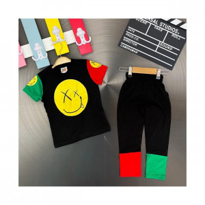 Compleu Emoji pentru fete, 100% Bumbac Negru