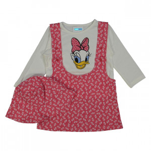 Compleu rochita Daisy bebe fata, bumbac, rosu