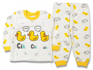 Pijama Ratuste pentru copii, galben,Bumbac 100%