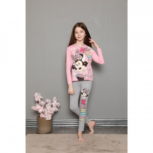 Compleu 2 piese Minnie Mouse Fete, Bumbac, Roz