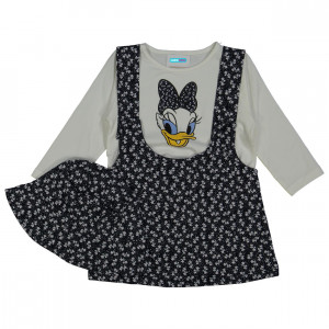 Compleu rochita Daisy bebe fata, bumbac, Negru, 3-6 ani