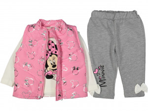 Compleu vesta Minnie Mouse, bluza si pantalon, Roz