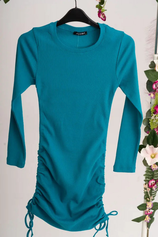 Rochie dama albastra cu sirete laterale mm