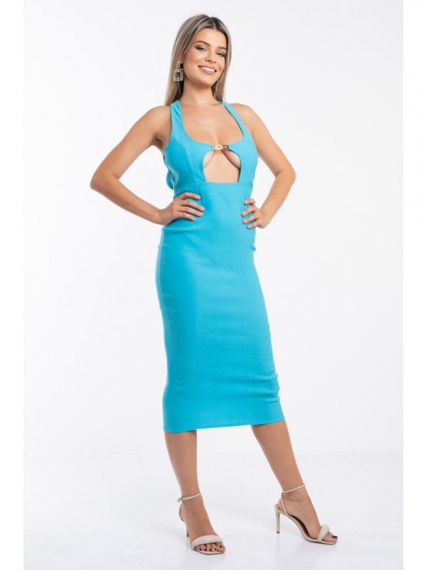 Rochie dama cyan scurta