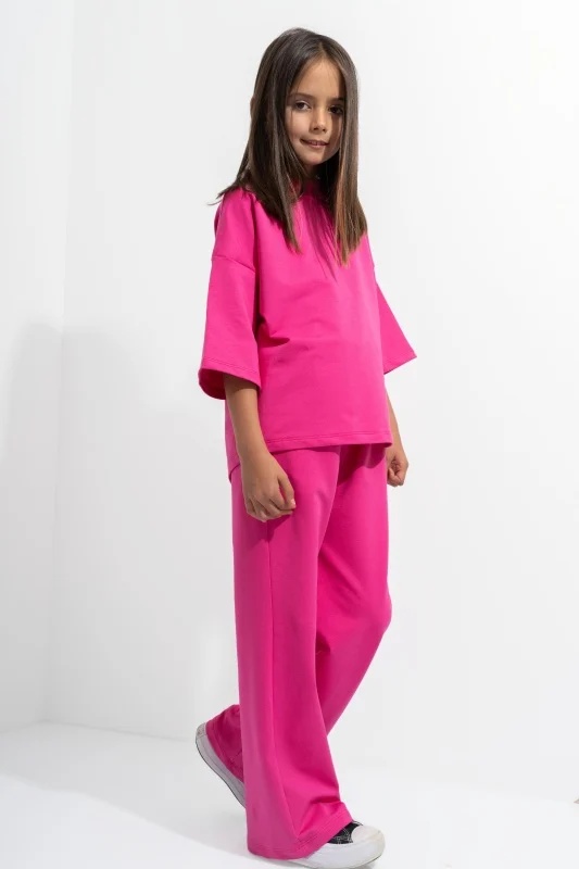 Trening Fete CUSTOM Fucsia Oversize WKND Flowers basic-evazat