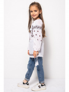 Bluza Traditionala din Bumbac Alb cu Broderie Rosie - Img 4