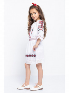 Compleu Traditional din Bumbac Alb cu Broderie - Img 2