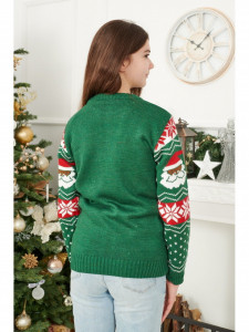Pulover de Craciun Copil Maneca Lunga Verde Model Mosul Cool - Img 4