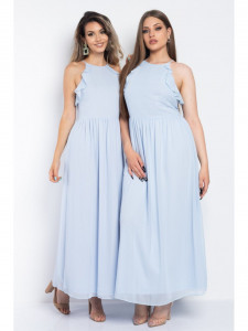 Rochie dama bleu lunga cu dantela - Img 6