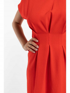 Rochie dama cu model de accentuare a taliei corai - Img 6