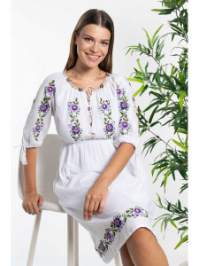 Rochie dama cu model traditional mov - Img 2